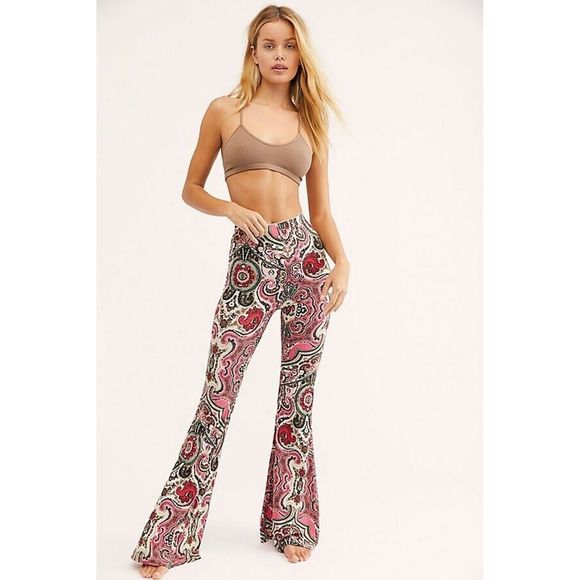 Free People Pants - Free People Harper Printed Pull On Flares